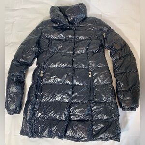 Patrizia Pepe Shiny Goose Down Puffer Coat – Black, Size 44 (US 8–10)